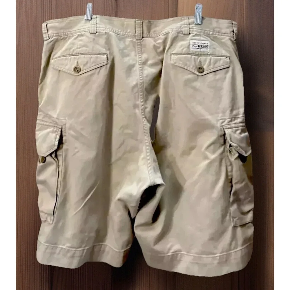Mens Ralph Lauren Polo 67‎ Cargo Shorts Beige Cotton Casual Twill Sz 42 10
